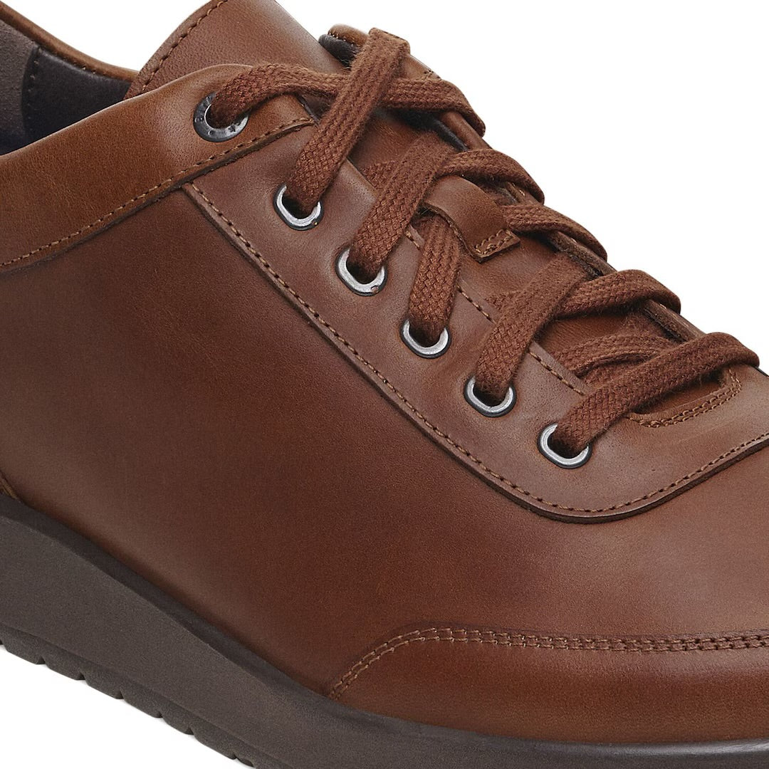 Birkenstock Honnef 365 Cognac Light Tan Brown Natural Leather 6 Eyelet Shoe