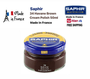 Saphir 34 Havane Brown Renovating Cream Polish 50ml Made In France