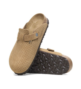 Birkenstock Boston Embossed Dotted New Beige Suede Made In Germany