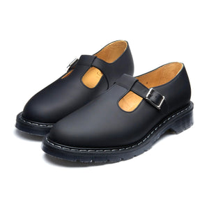 Solovair Black Greasy Mary Jane Shoe Made In England