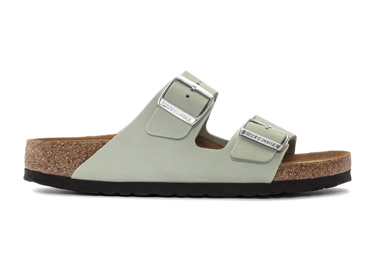 Birkenstock Arizona Matcha Green Nubuck Leather Soft Footbed Made In Germany