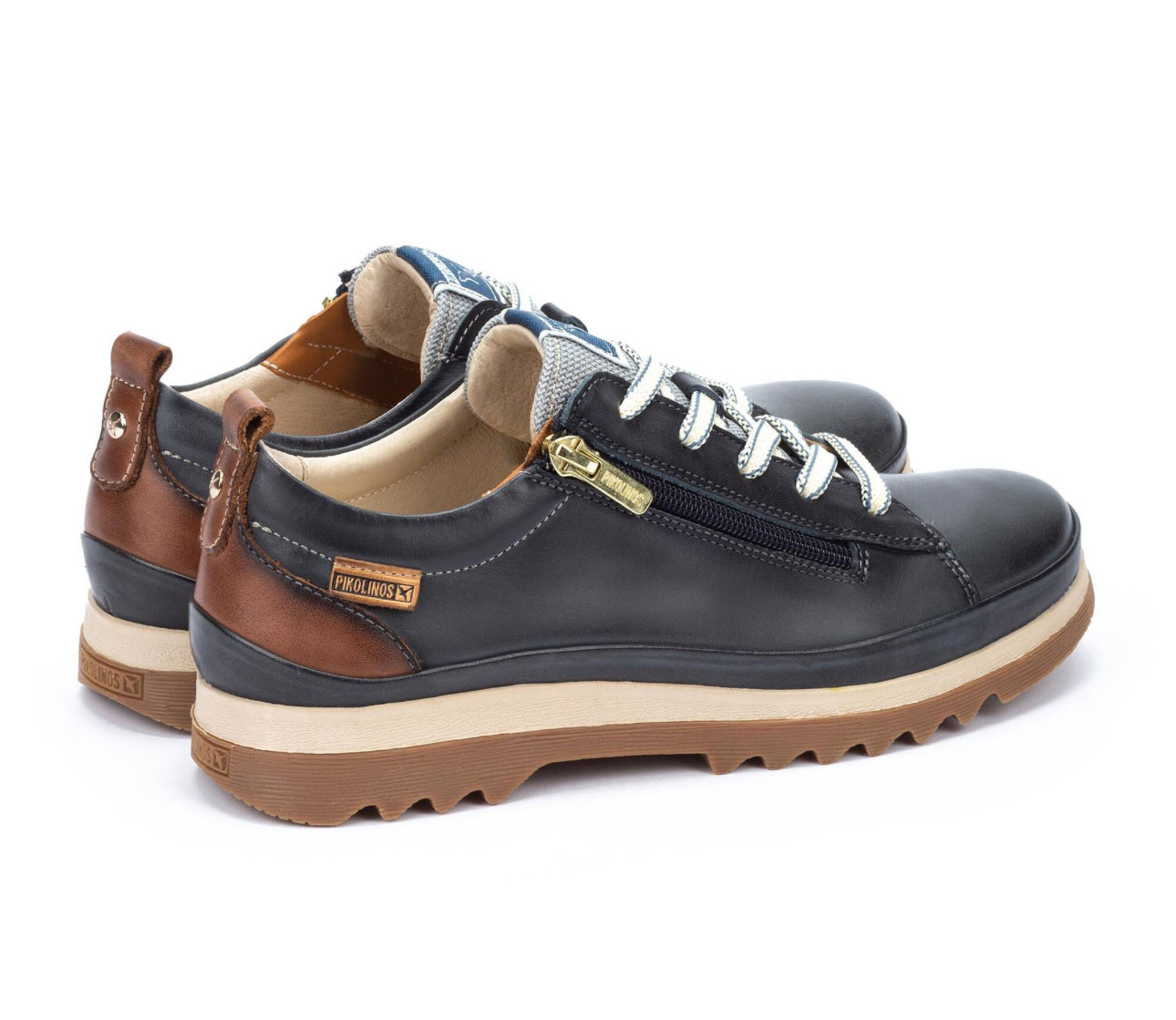 Pikolinos Vigo W3W-6979 Ocean Navy Blue 5 Eyelet Zip Shoe