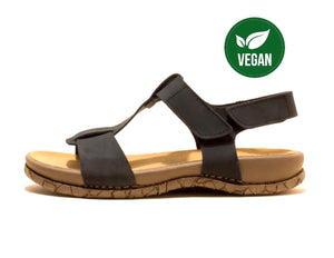 El Naturalista 5861T Black Tabernas Sion Vegan Velcro Sandal Made In Spain