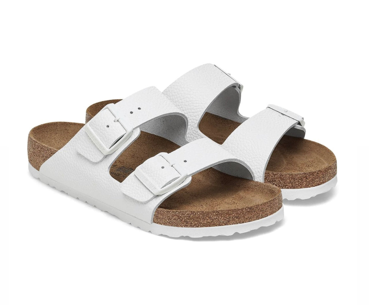 Birkenstock Arizona White Smooth Leather Made In Germany