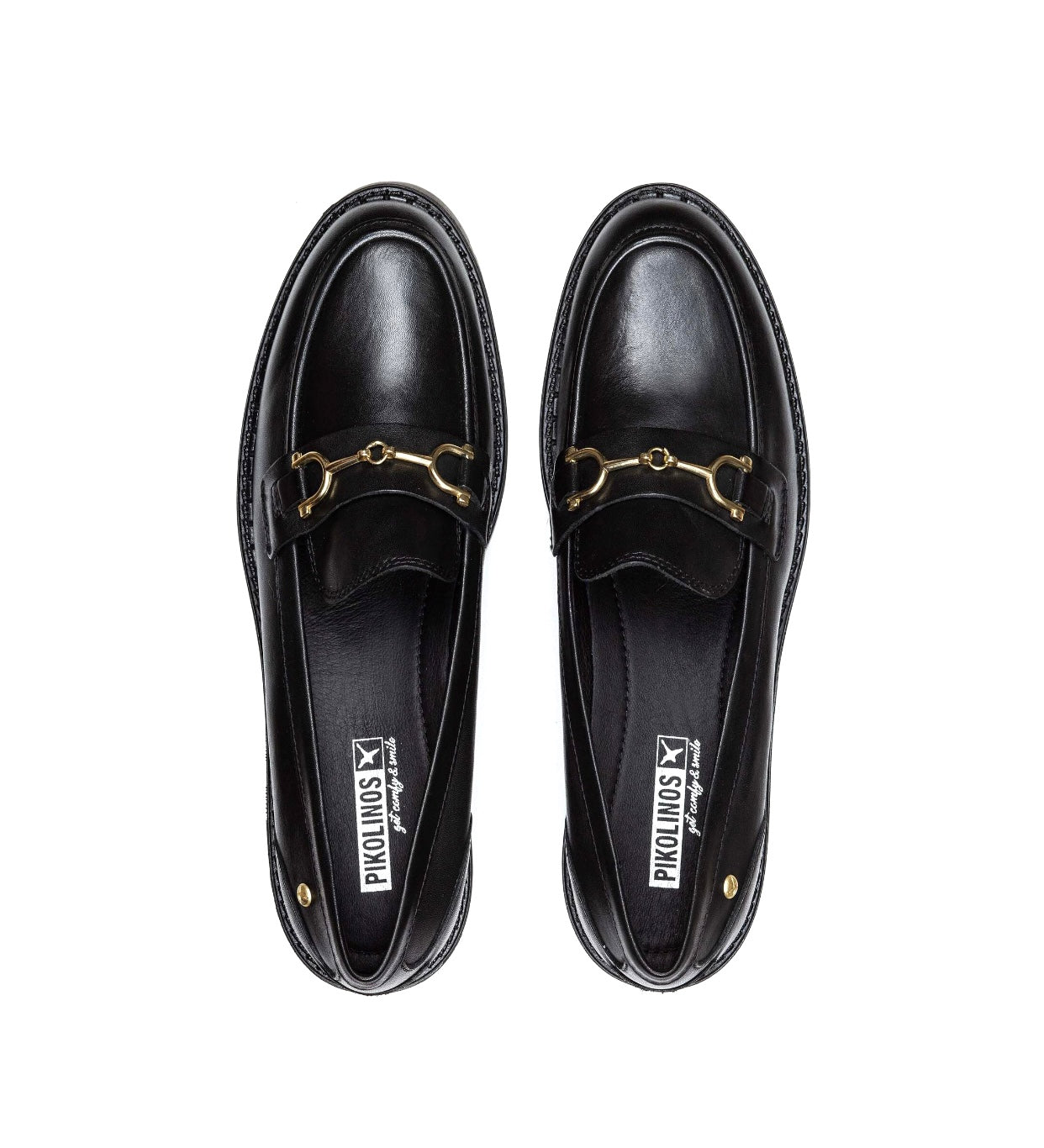 Pikolinos Aviles W6P-3857 Black Platform Loafer Slip On Shoe