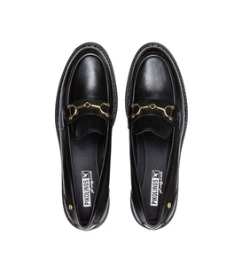Pikolinos Aviles W6P-3857 Black Platform Loafer Slip On Shoe