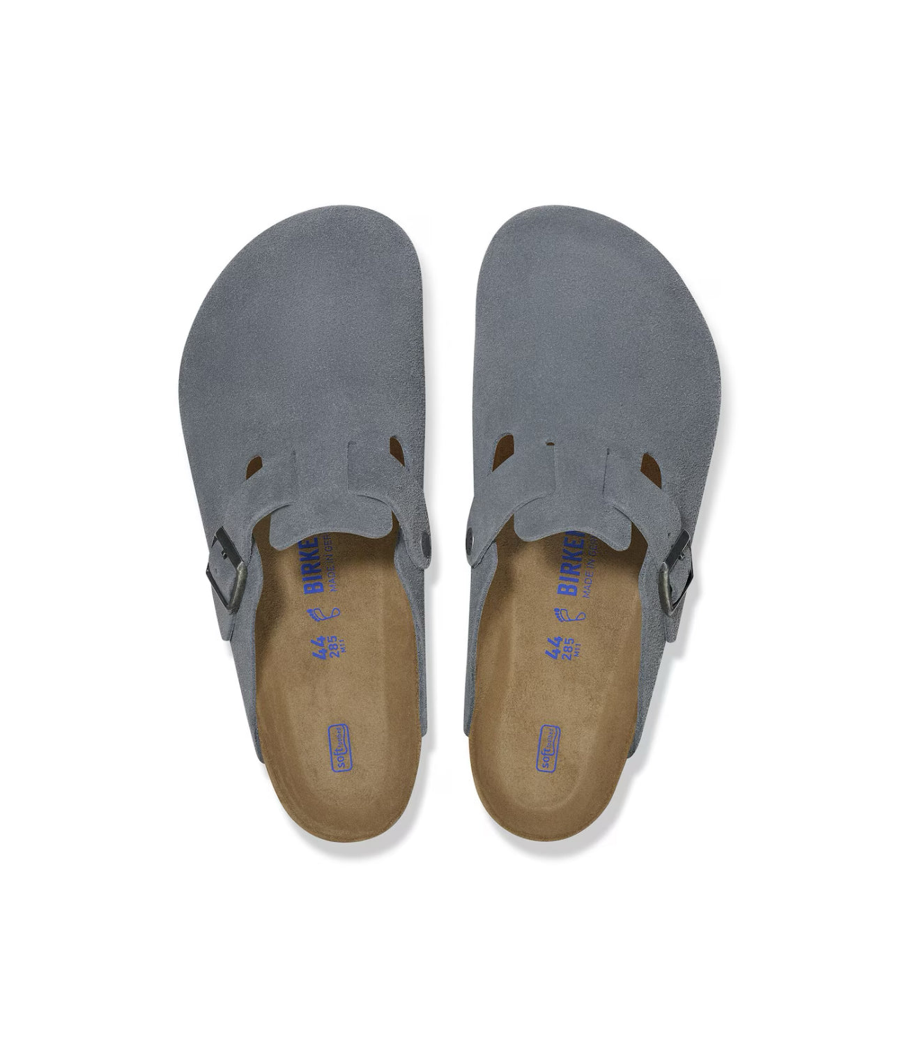Birkenstock Boston Basalt Gray Blue Grey Suede Soft Footbed Made In Germany