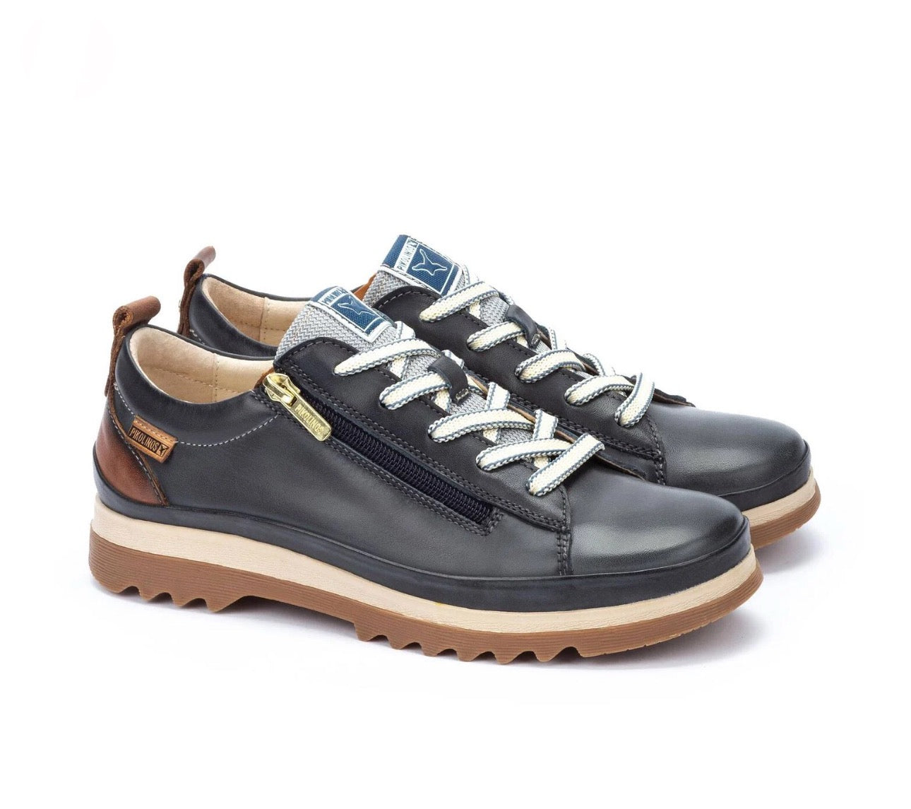 Pikolinos Vigo W3W-6979 Ocean Navy Blue 5 Eyelet Zip Shoe