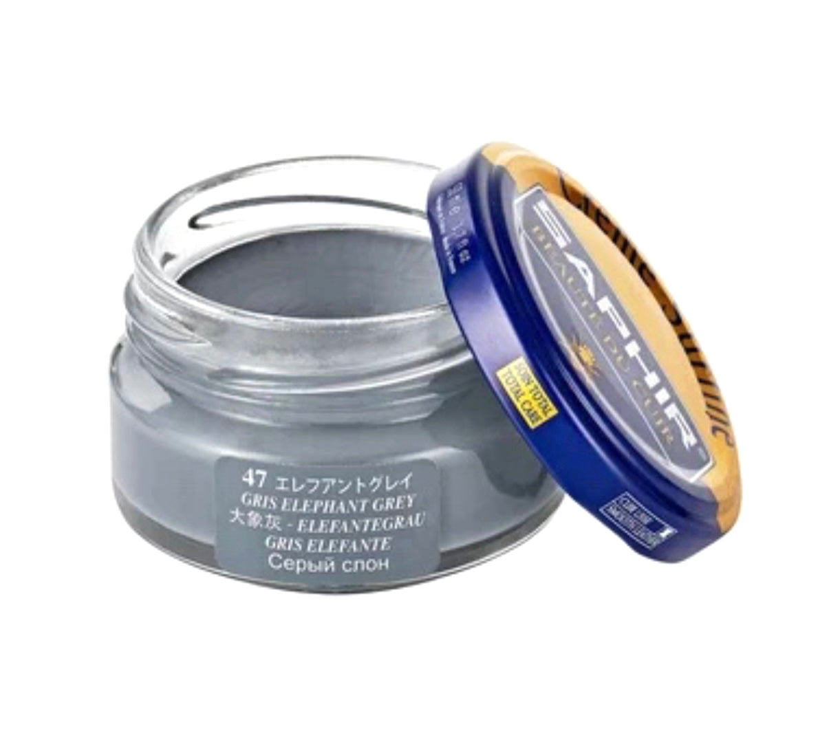 Saphir 47 Gris Elephant Grey Renovating Cream Polish 50ml Made In France