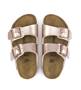 Birkenstock Arizona Kids Electric Metallic Copper Birko-Flor Made In Germany