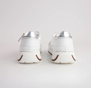 Sala Europe Vogue White Leather 6 Eyelet Zip Sneaker Shoe Made In Turkey