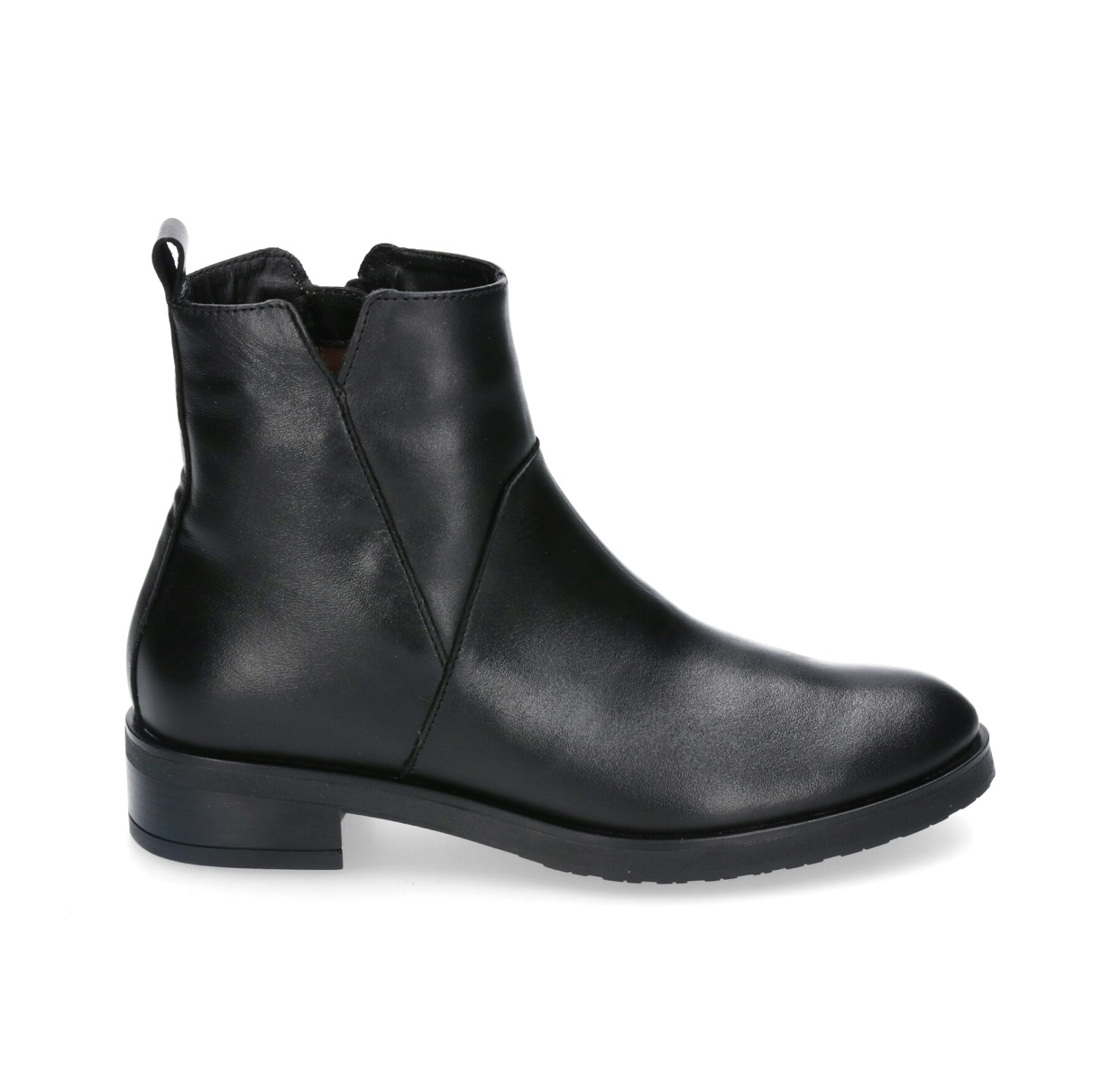 Wonders C-5472 Black Isy Negro Leather Zip Ankle Boot Made In Spain