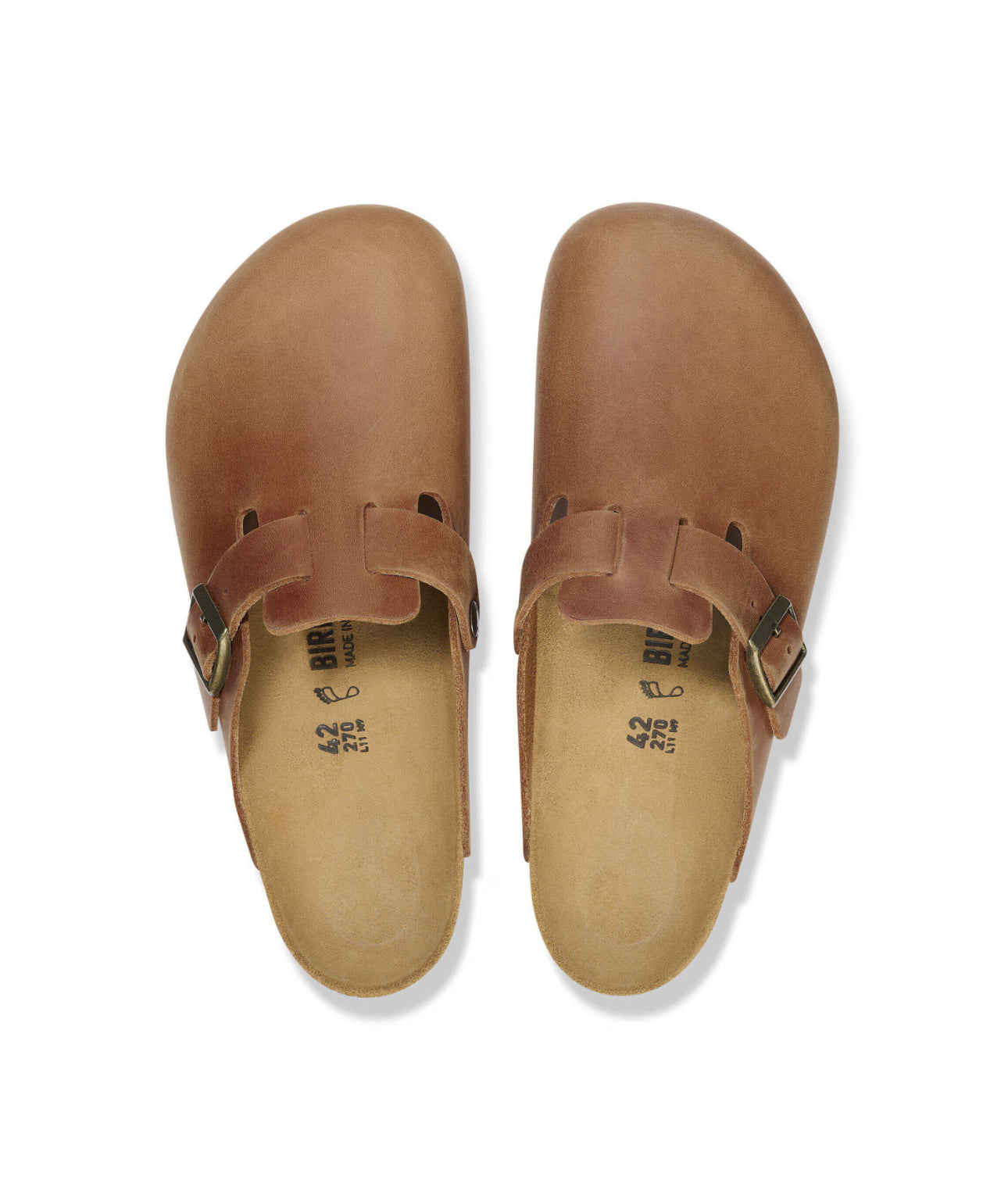 Birkenstock Boston Cognac Brown Oiled Leather Clog Made In Germany