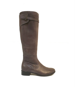 Progetto A290 Toffy Cereze Brown Buckle Zip Knee High Boot Made In Italy