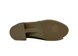 Sala Europe Beryl Coconut Light Tan Perforated Leather Slip On Court Shoe Made In Turkey
