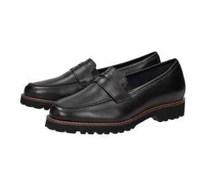Sioux 66534 Meredith-709-H Black Schwarz Leather Penny Loafer Shoe