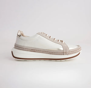 Sala Europe Vogue Crema Leather 6 Eyelet Zip Sneaker Shoe Made In Turkey
