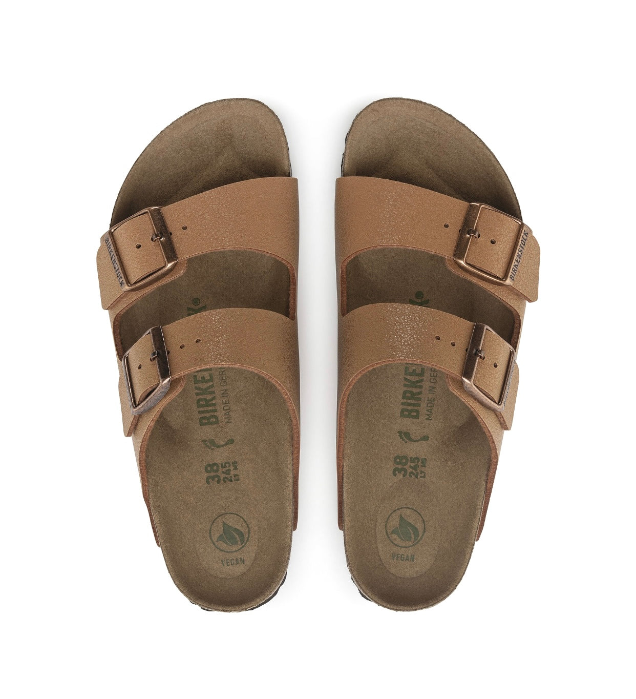 Birkenstock Arizona Pecan Vegan Birko-Flor Nubuck Made In Germany