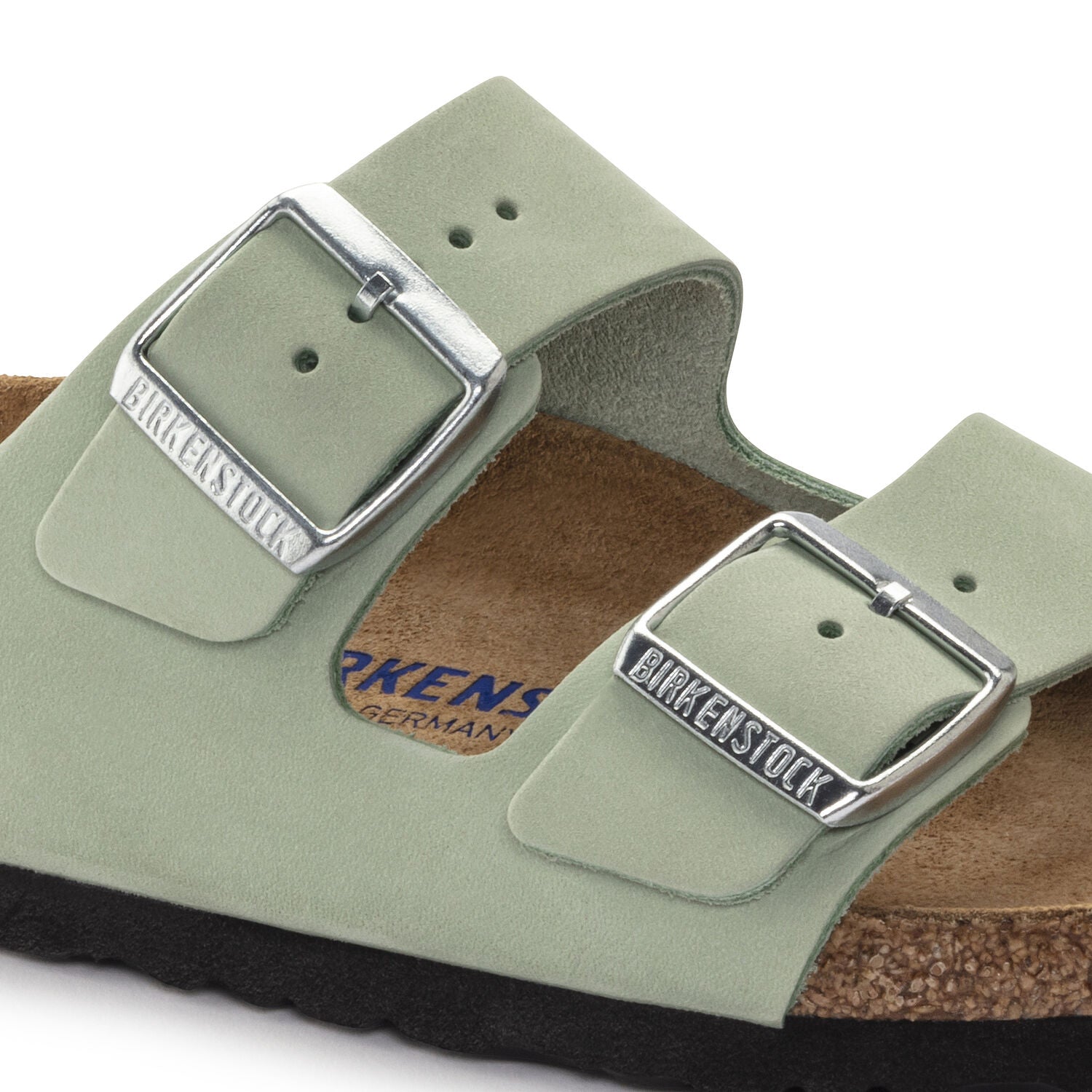 Birkenstock Arizona Matcha Green Nubuck Leather Soft Footbed Made In Germany