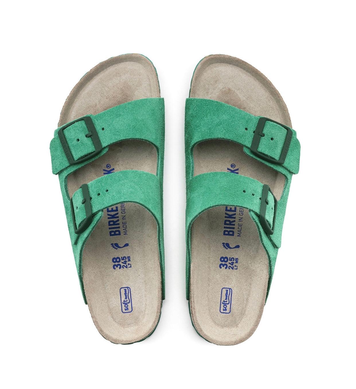 Birkenstock Arizona Bold Green Suede Soft Footbed Made In Germany