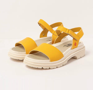 Art 1548 Birmingham Nappa Yellow Sandal Made In Spain