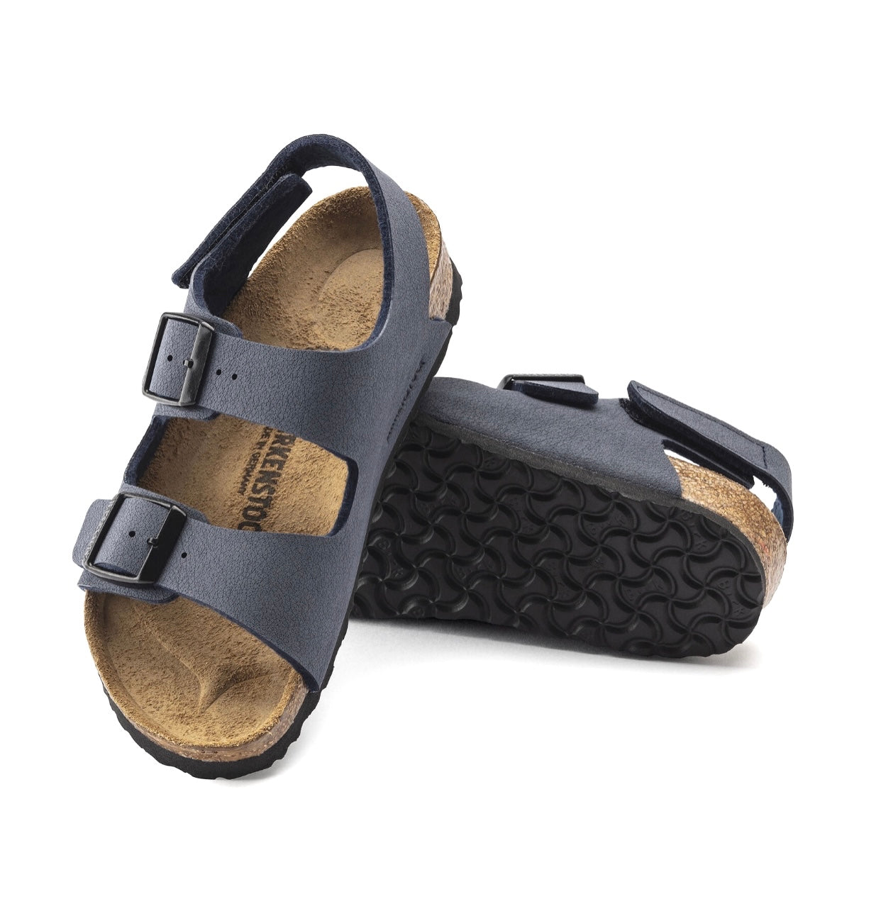 Birkenstock Milano HL Kids Navy Blue Birko-Flor Nubuck Made In Germany