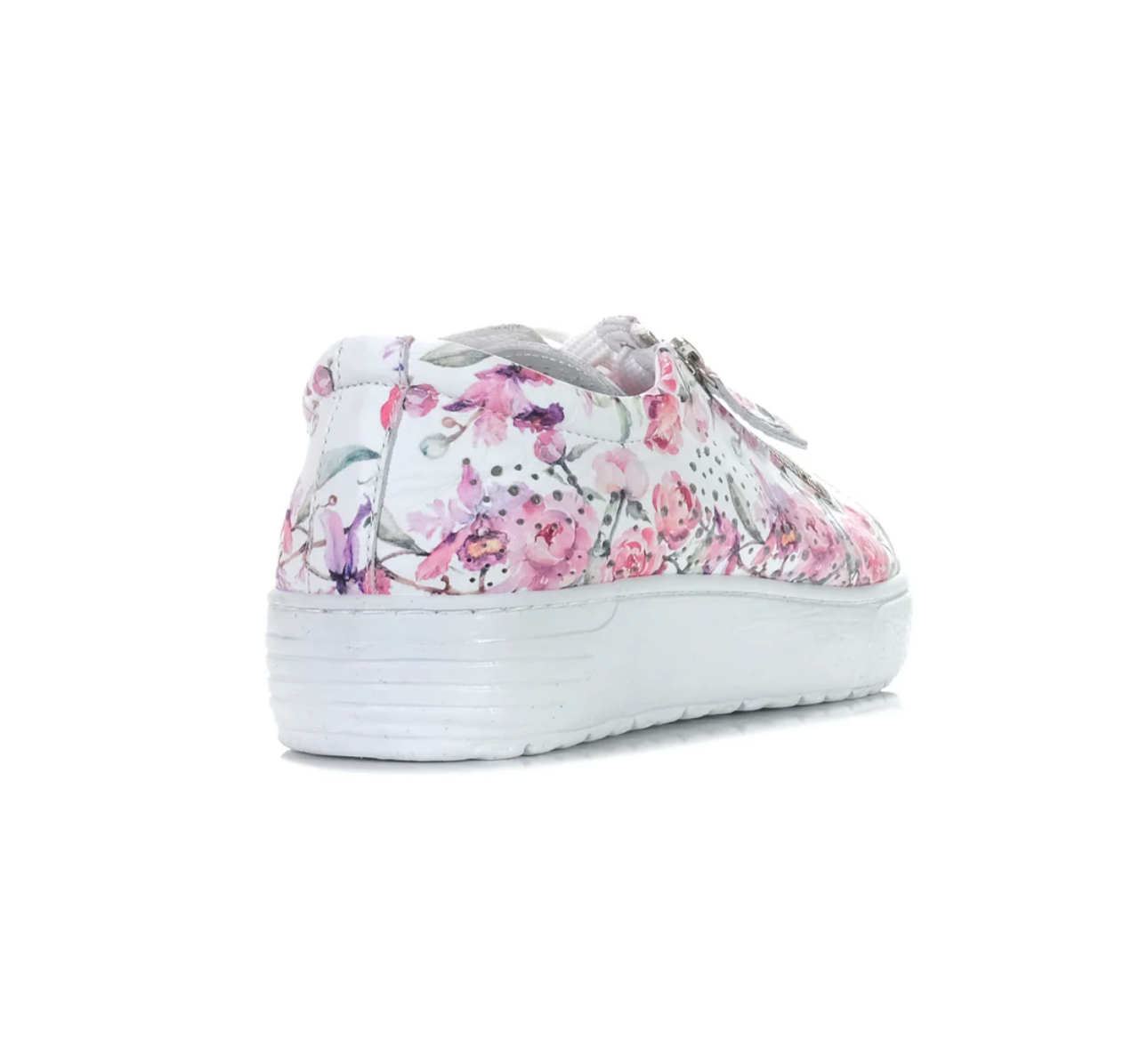 Cabello Comfort EG11P Floral Perforated 6 Eyelet Zip Shoe Made In Turkey