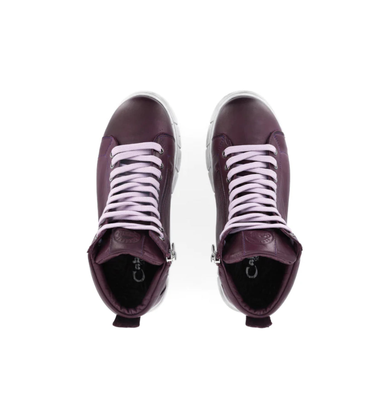 Cabello Comfort Uki Purple 9 Eyelet Zip Ankle Boot Made In Turkey