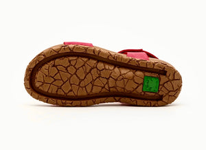 El Naturalista 5861T Tibet Red Tabernas Sion Vegan Velcro Sandal Made In Spain