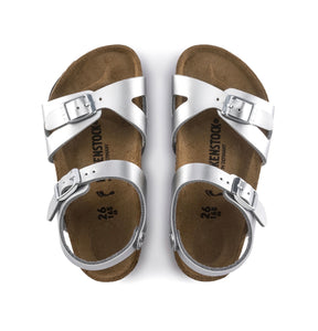 Birkenstock Rio Kids Electric Metallic Silver Birko-Flor Made In Germany