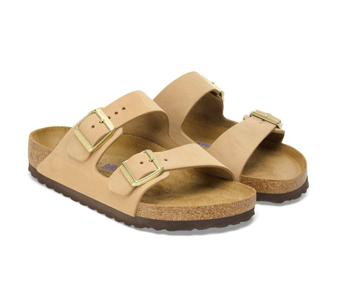 Birkenstock Arizona Sandcastle Taupe Nubuck Leather Soft Footbed Made In Germany