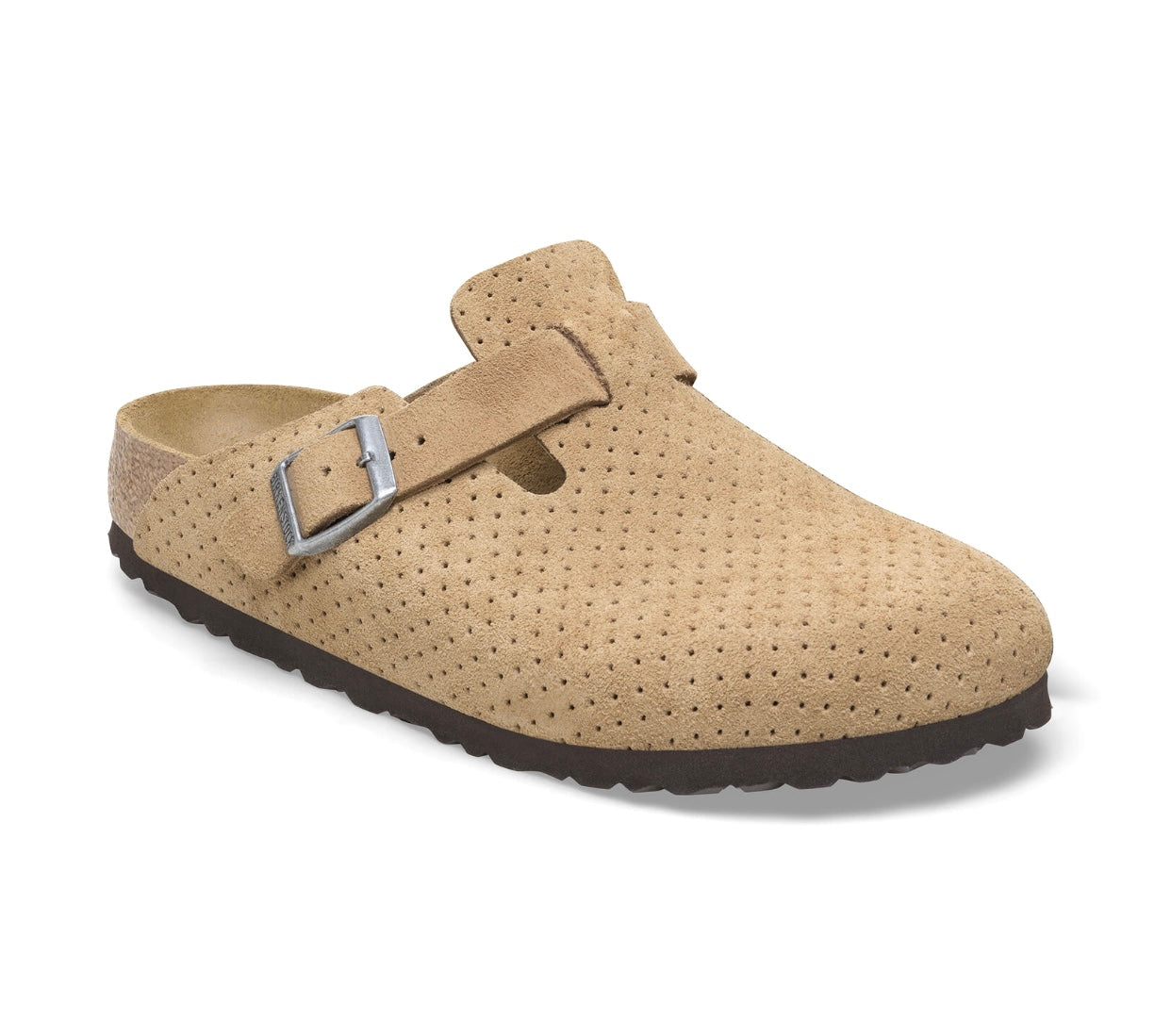 Birkenstock Boston Embossed Dotted New Beige Suede Made In Germany