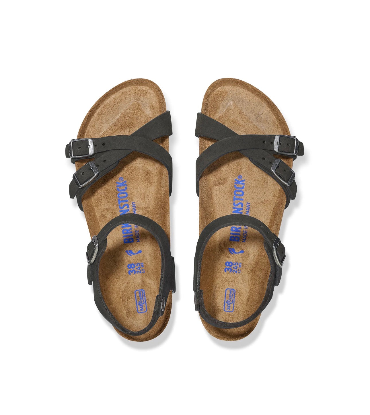 Birkenstock Kumba Black Nubuck Leather Soft Footbed Made In Germany