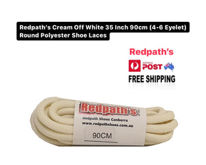 Redpath’s Cream Off White 35 Inch 90cm (4-6 Eyelet) Round Polyester Shoe Laces