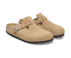 Birkenstock Boston Embossed Dotted New Beige Suede Made In Germany