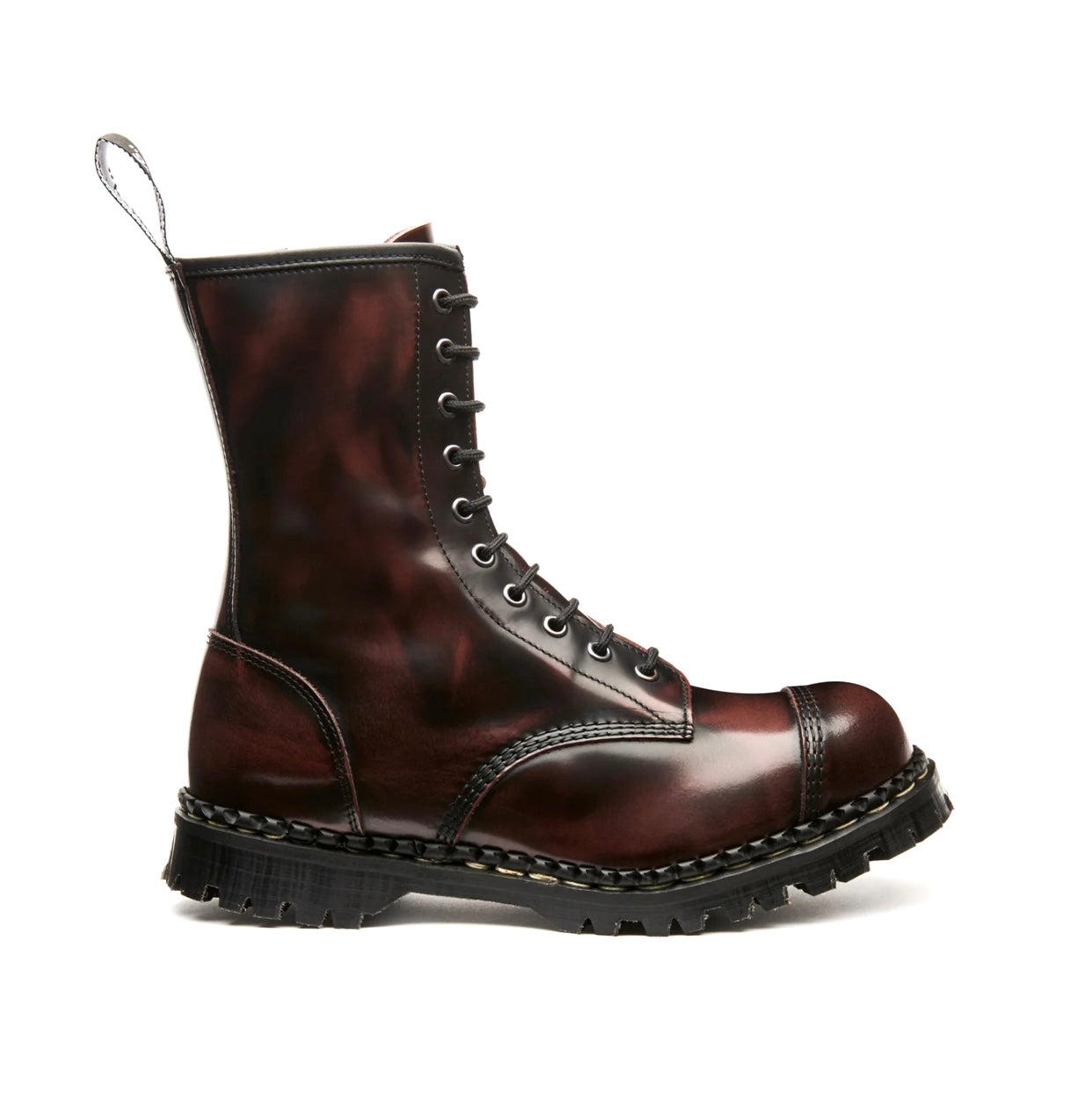 Gripfast Burgundy Rub-Off Steel Toe Zip 10 Eyelet Boot Made In England