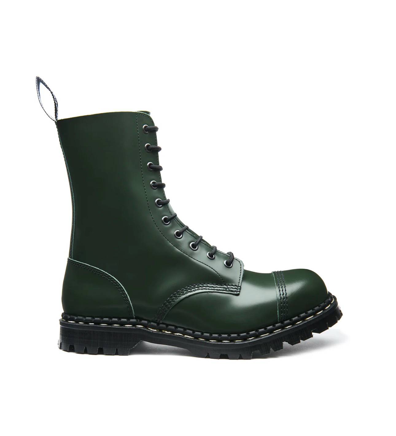 Gripfast Green Hi Shine Steel Toe 10 Eyelet Boot Made In England