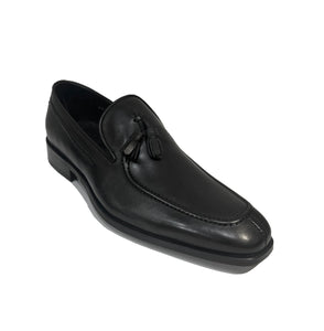 Brando 6832 Black Leather Tassel Slip On Dress Shoe Made In Brazil