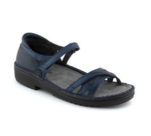 Naot Tatiana Soft Ink Combo Polar Blue Leather Velcro Sandals Made In Israel