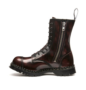 Gripfast Burgundy Rub-Off Steel Toe Zip 10 Eyelet Boot Made In England