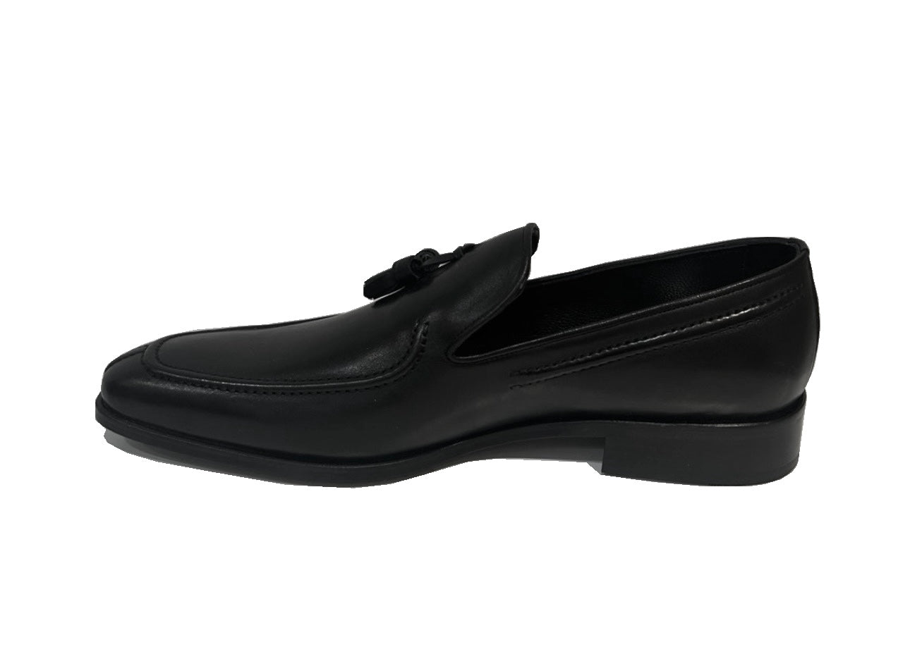 Brando 6832 Black Leather Tassel Slip On Dress Shoe Made In Brazil