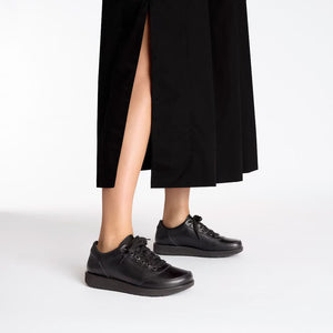 Birkenstock Honnef 365 Black Natural Leather 6 Eyelet Shoe