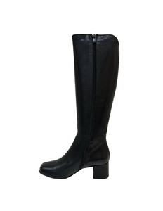 Progetto T210 Black Toffy Nero Knee High Zip Boot Made In Italy