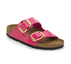 Birkenstock Arizona Big Buckle Pink Fuchsia Fusion Patent Birko-Flor Made In Germany