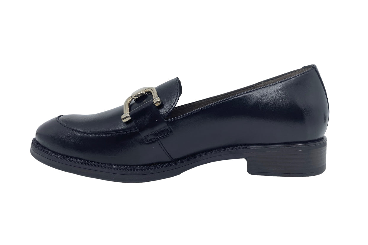 Wonders A-7252 Black Negro Oregon Leather Loafer Made In Spain