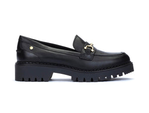 Pikolinos Aviles W6P-3857 Black Platform Loafer Slip On Shoe