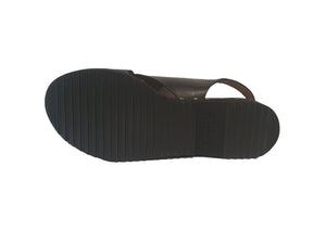 Wonders C-4505 Black Pergamena Negro Leather Buckle Sandal Made In Spain