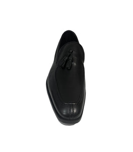 Brando 6832 Black Leather Tassel Slip On Dress Shoe Made In Brazil