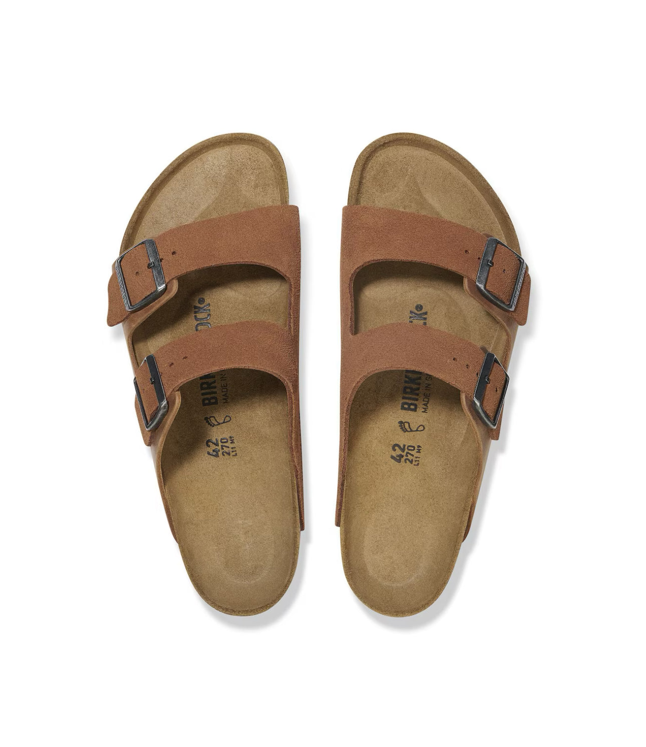 Birkenstock Arizona Cognac Suede Oiled Mixed Leather Made In Germany