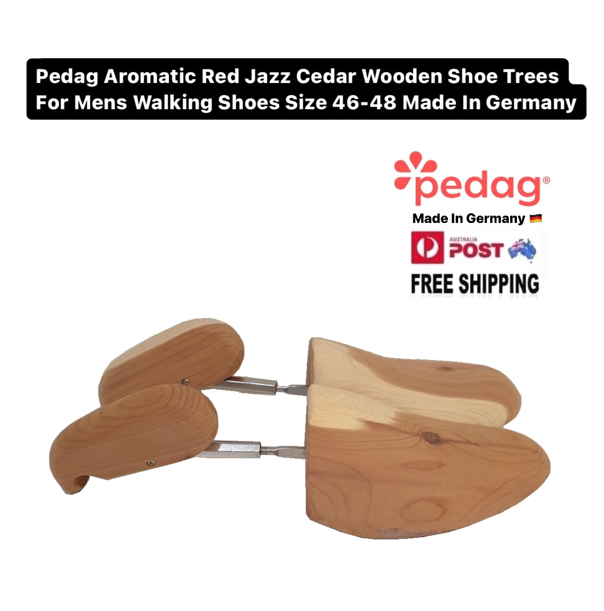 Pedag Aromatic Red Jazz Cedar Wooden Shoe Trees For Mens Walking Shoes Size 46-48 Made In Germany